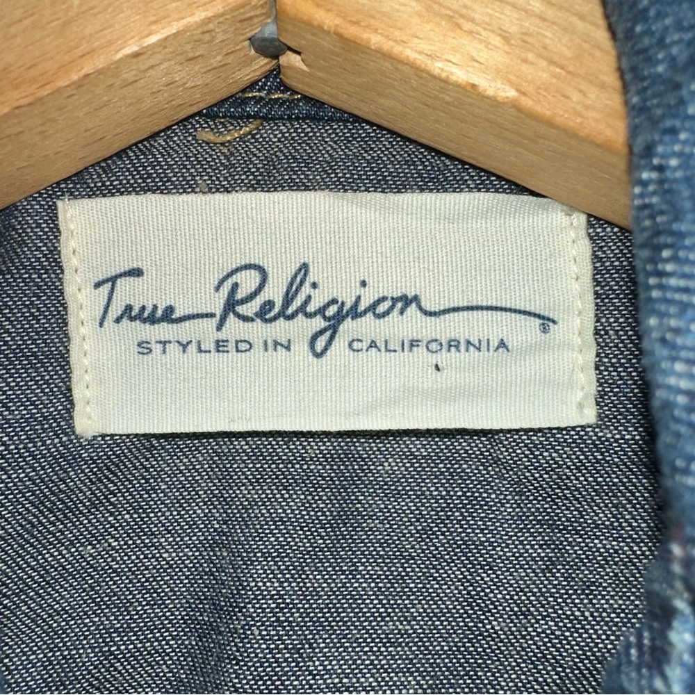 True Religion GEORGIA BAJA WESTERN Shirt Aztec Denim Pearl Snap Serape S: XS / S - Picture 6 of 10